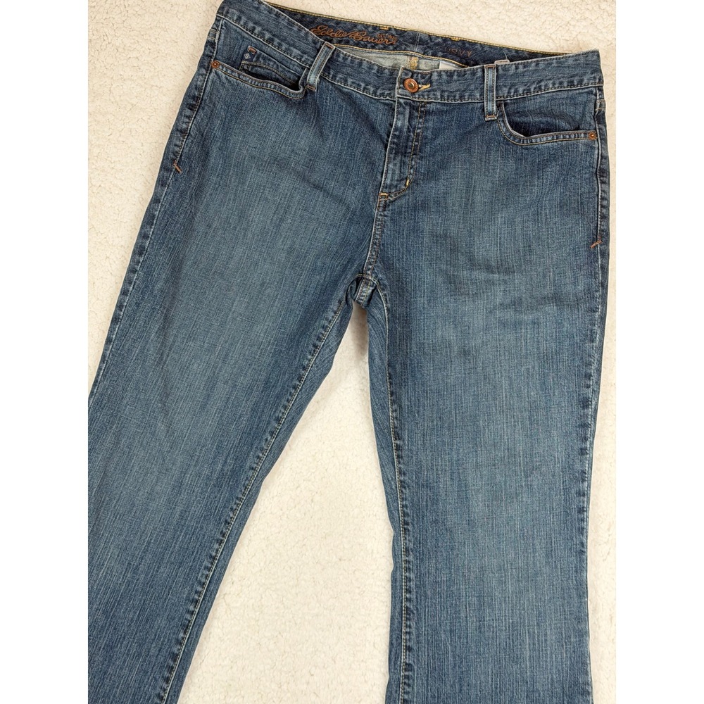 Eddie Bauer Womens 14R Curvy Fit Bootcut Jeans Medium Wash Blue Denim
